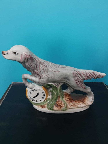 Adorno Perro Con Reloj  Porcelana 0