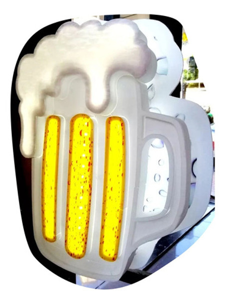 Cartel Corpóreo Polifan Luminoso, Chopp De Cerveza Exterior 0