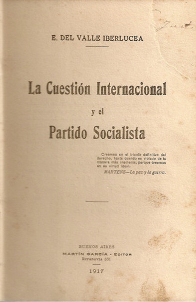 La Cuestion Internacional Y El Partido Socialista 0