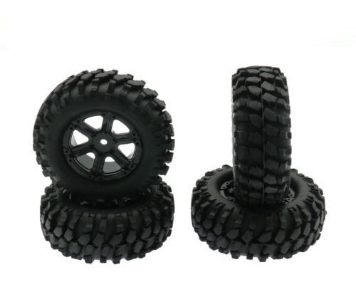 4pcs 1/10 Rc Coche 1.9 Crawler Llanta 5 Rayos De Llantas Com 0
