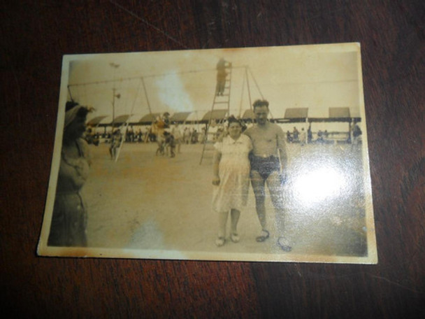 Antigua Foto Fotografia  Playa Bañista Hamaca 0