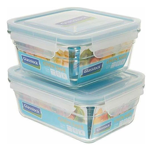 Glasslock 8piece Rectangle Y Square Assorted Oven Safe Conta 0