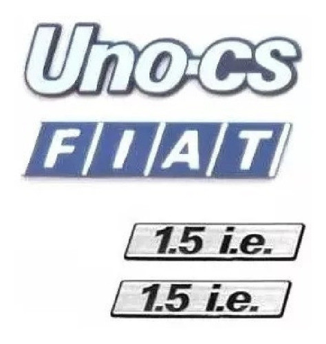 Kit Emblemas Uno Cs 1.5 I.e. Antigo 0