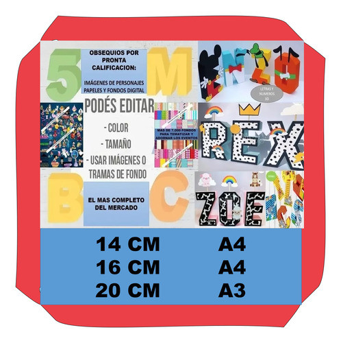 Kit Imprimible Moldes Letras Numeros 3d (editables) 0