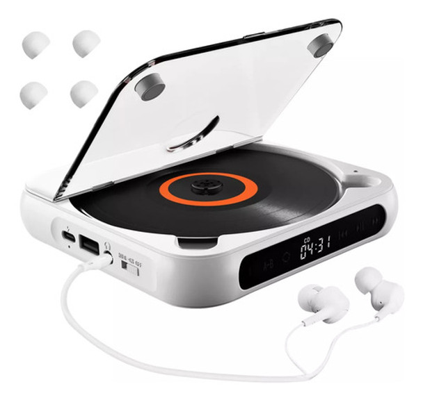 Leitor De Cd Portátil Com 5 Modos De Reprodução E Telas Sens 0
