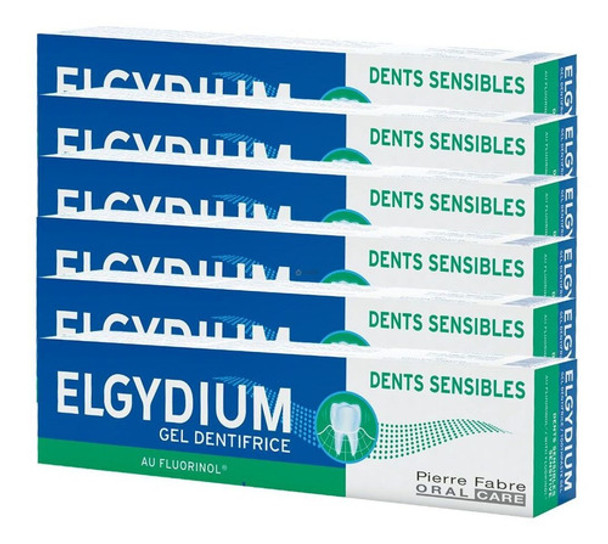 Pack 6 Elgydium Dientes Sensibles Gel Dentífrico 75ml Caries 0
