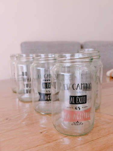 29 Frascos De Vidrio 360cc Sin Tapa - Frases Autoadhesivas 0