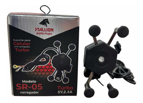 Suporte X Garra Celular P Motos Universal Com Carregador Usb 0