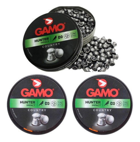 3 Lt Chumbinho Gamo Hunter Impacto Country 6.35mm 200un 0