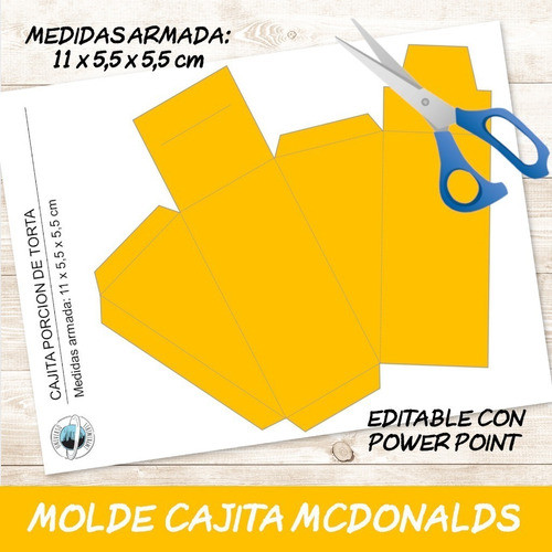 Kit Imprimible Molde Caja Porción De Torta Editable 0