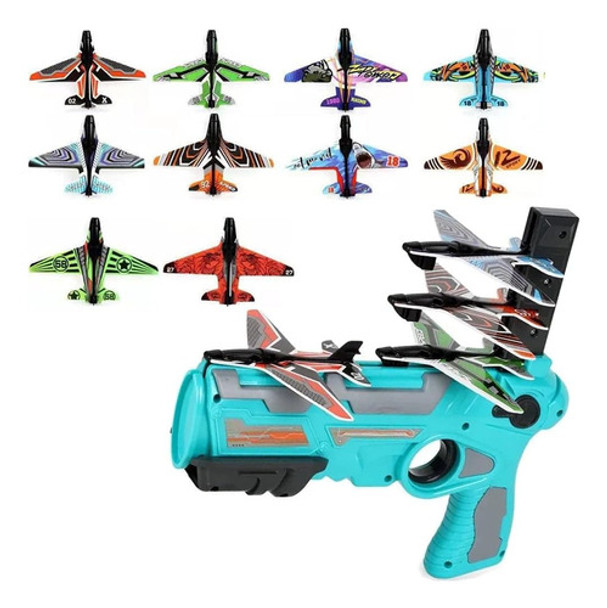 Lanzador De Aviones De Juguete Con 14 Aviones De Espuma 0
