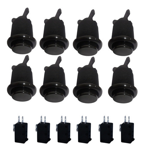 Kit Fliperama - 25 Botões De Nylon Preto Eletromatic 0