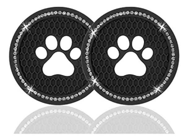 Justtop 2pcs Bling Crystal Paw Car Cup Holder Coaster, Unive 0