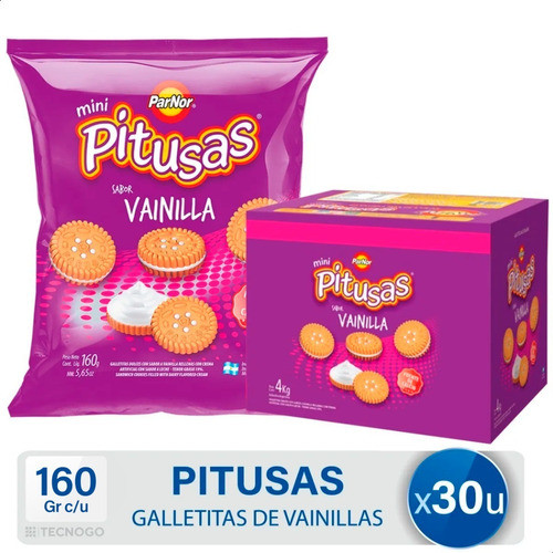 Caja Galletitas Pitusas Vainilla Mini Pack  - Mejor Precio 0