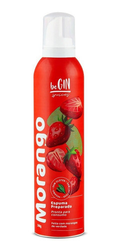 Espuma De Morango Begin Para Drinks S/ Gluten Spray - 240g 0