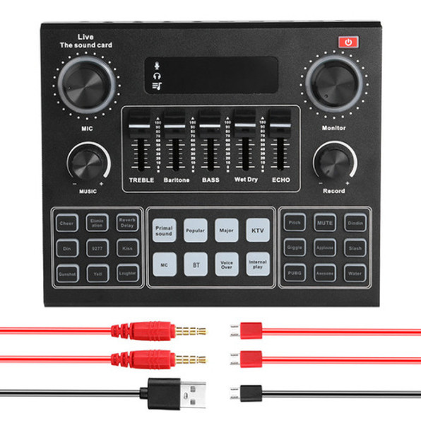 Mixer De Placa De Som Com Acompanhamento E Efeitos De Áudio 0