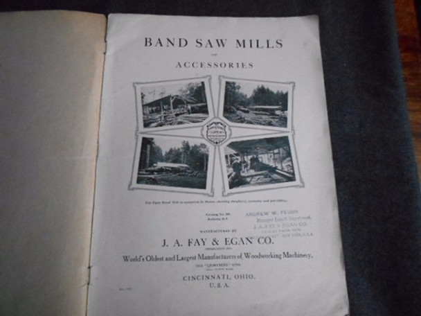 Catálogo Sierras Band Saw Mills Fay Egan Co 1918 Maderas Etc 0