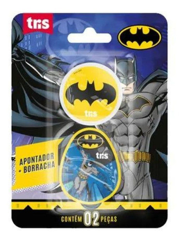 Kit Escolar Apontador + Borracha Batman - Tris 0