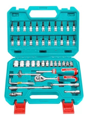 Set 46 Piezas De Dados Y Puntas 1/4 Total Tht141462 0