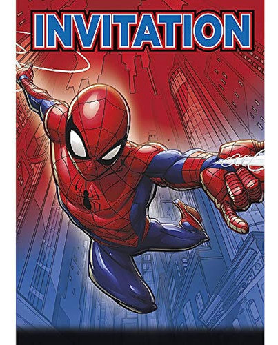 Tarjetas De Invitación De Spiderman - 8 Pc 0