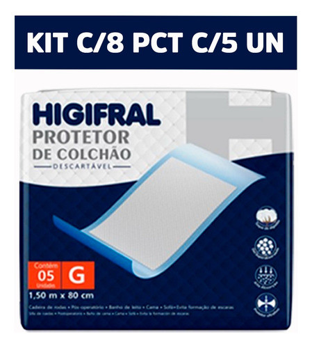 Kit 40 Unidades Protetor De Colchão Impermeável 8 Pacotes 0