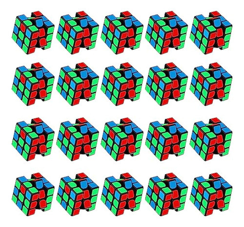 Paquete De 20 Mini Cubos Mágicos, Rompecabezas 0
