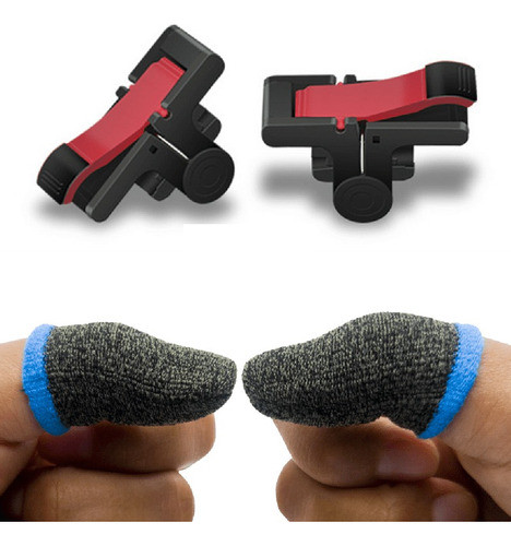 Combo Gaming De Gatillos Para Celular Con Funda Dedos Gamer 0