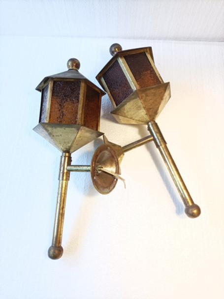 Farol De Metal Y Vidrio Para Pared (48cm Tipo De Carruaje) 0