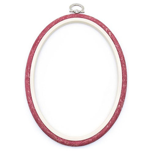 Bastidor Flexível Para Bordado Oval Vermelho - Nurge 19cm 0