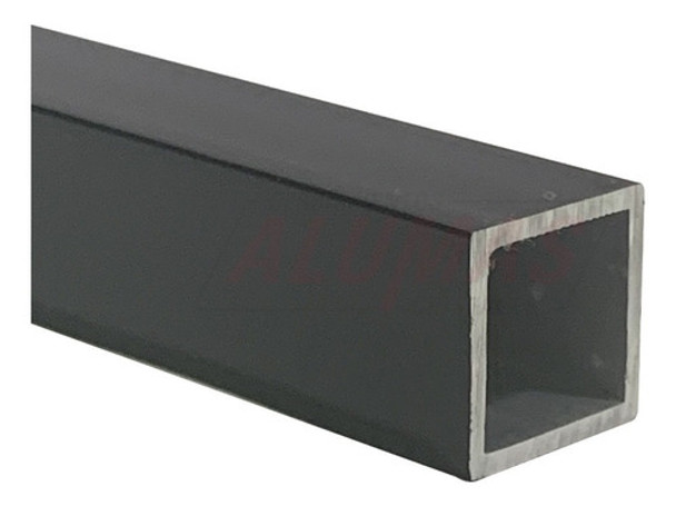 Perfil De Aluminio Tubo 25x25 Mm Negro X 3 Metros 0