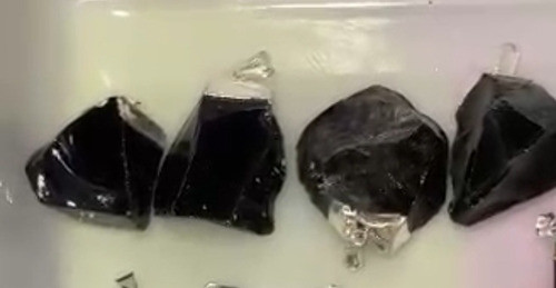 Dije Obsidiana Negra En Bruto 0