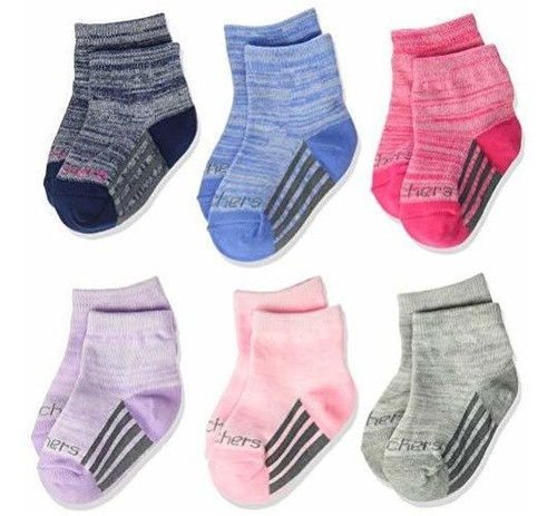 Pack De 6 Calcetines Tobilleros Skechers Para Bebé Niña 0