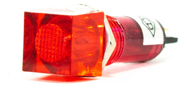 2 Indicadores Ojo De Buey Cuadrado 10mm 12v Rojo 0