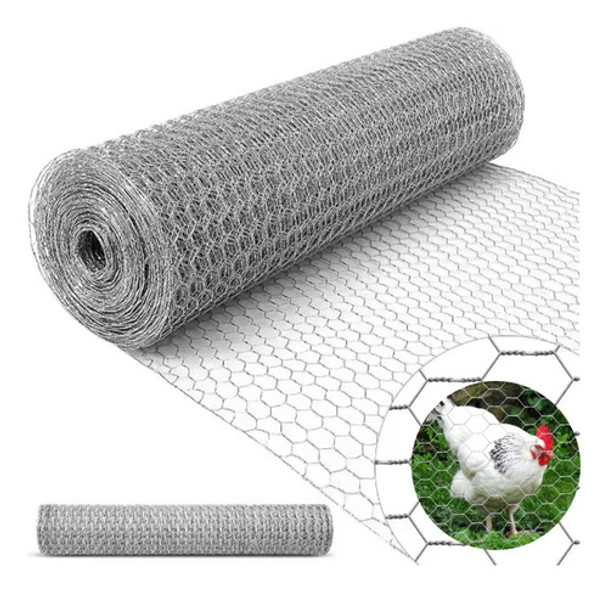 Tejido Malla Hexagonal Gallinero Galvanizado 3/4'' 1,5mx 10m 0