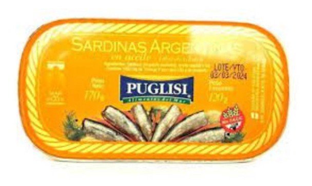 Sardinas Puglisi En Aceite Lata 170 Grs X 24 Unidades 0