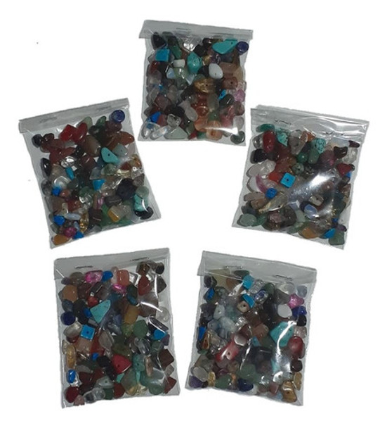 Lote De 40 Escallas En Piedras Semipreciosas A Elección 0