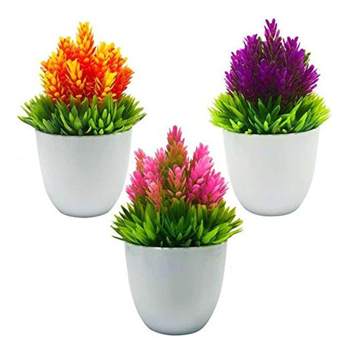 Rozwkeo 3 Paquetes De Plantas Artificiales En Macetas Pequeñ 0