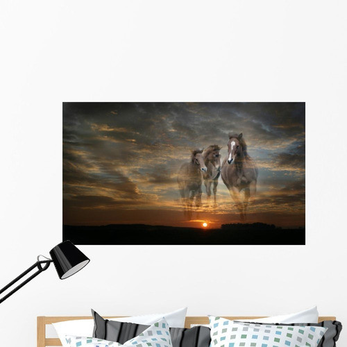 Vinilo Decorativo Pared Caballos Al Galope Wallmonkeys 0