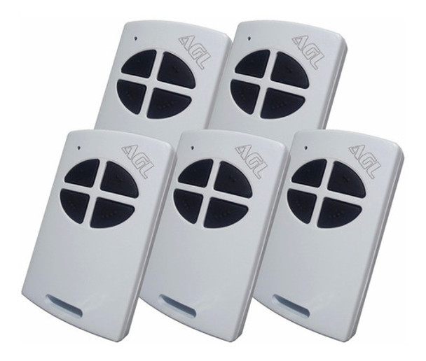 Kit 5 Controle Remoto Agl Para Alarme Portão Eletrônico 433 0