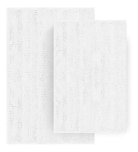 Juego De Tapetes Y Tapetes De Baño De Chenilla A Rayas Tafts 0