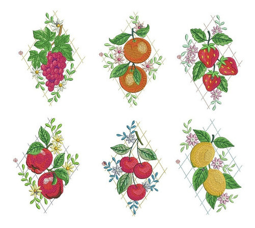 Diseño De Matrices P/ Maquina De Bordar Frutas Pes Jef Dst 0
