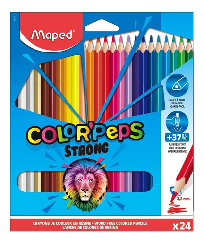 Lapices De Colores Maped Strong X24. Serviciopapelero 0