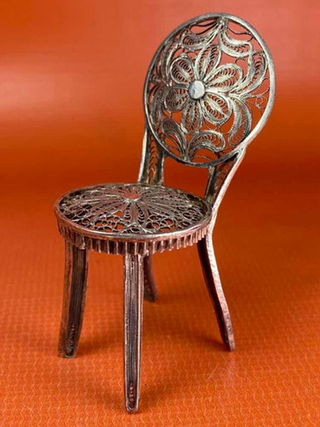 Miniatura De Coleccion | Silla | Plata Filigranada 0