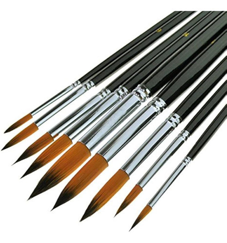 Marrywindix 9pcs Puntas Puntiagudas Redondas Pincel Artistas 0