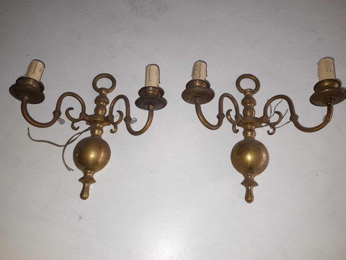 Juego De Apliques De Bronce De Dos Luces De Estilo 0