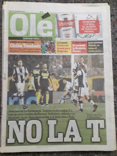 Diario Ole 20 Marzo 2017 Talleres 2 Boca 1 0