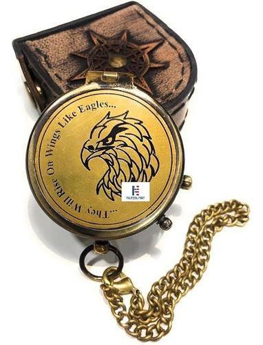 Brújula De Águila Brújula De Regalo Con Estuche De Cuero, Ág 0
