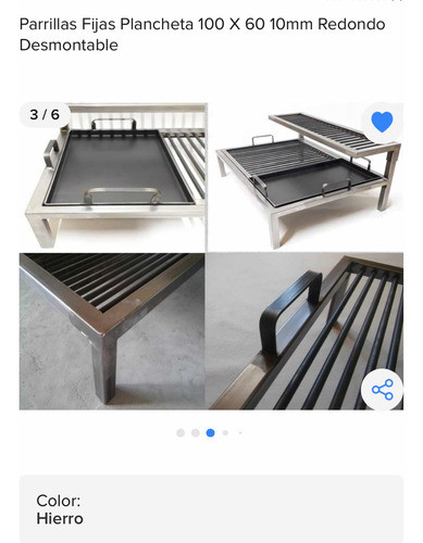 Parrilla Hierro Con Plancheta ( Casi Nueva ) 0