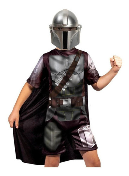 Fantasia Infantil Madalorian Star Wars Com Capa E Máscara P 0