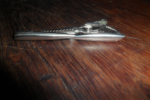 Antiguo Trabacorbata Plateado Cocodrilo Cadena Seguro 2 0